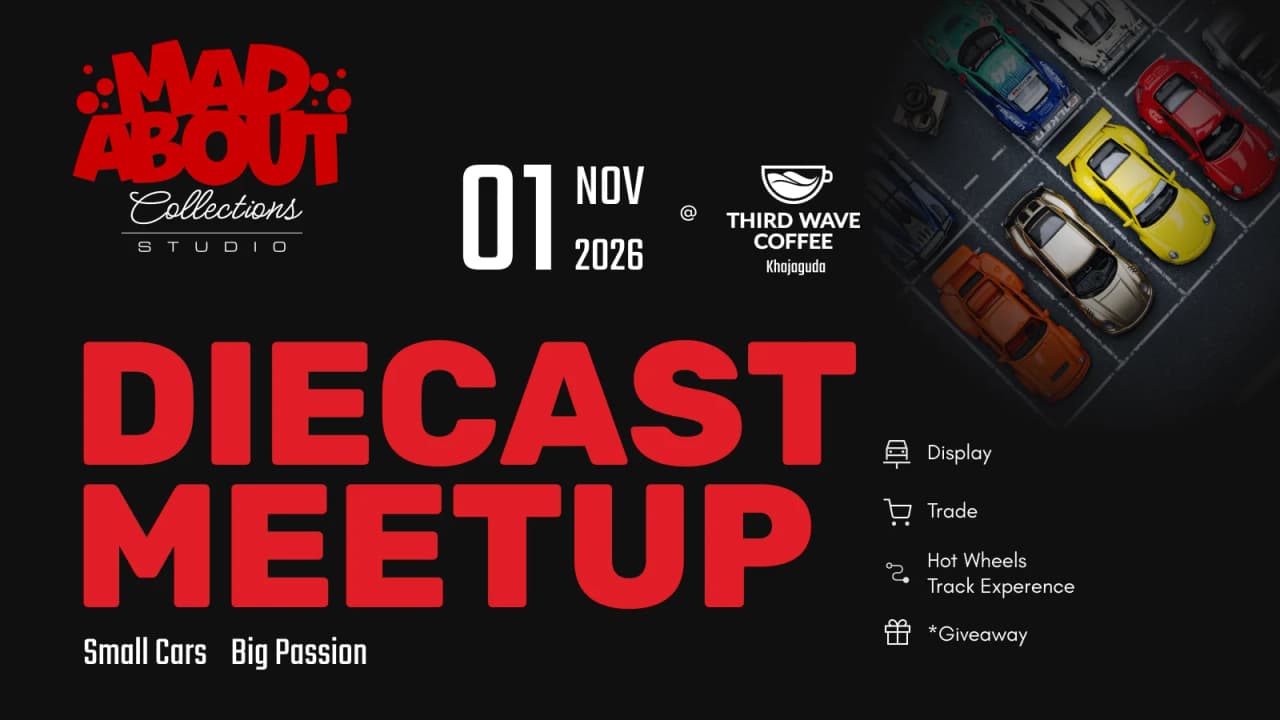 DIECAST MEETUP by MAD about Collections Studio experience poster