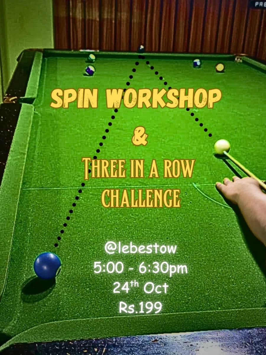 Spin (Side and Bottom) Workshop and three in a row challenge experience poster
