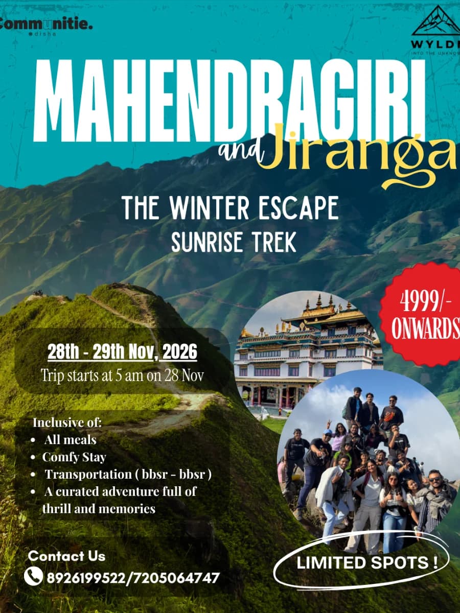 Jirang and Mahendragiri : Winter escape experience poster