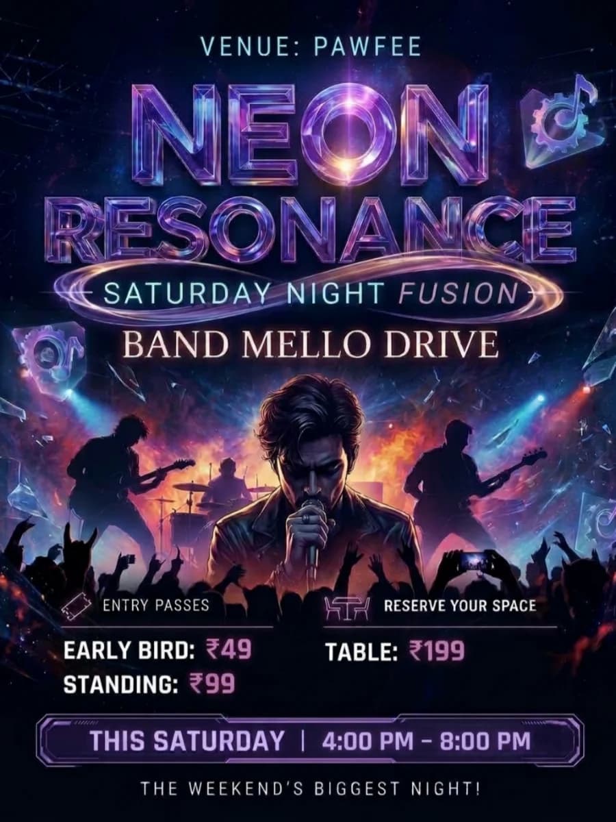 Saturday Night Jam experience poster