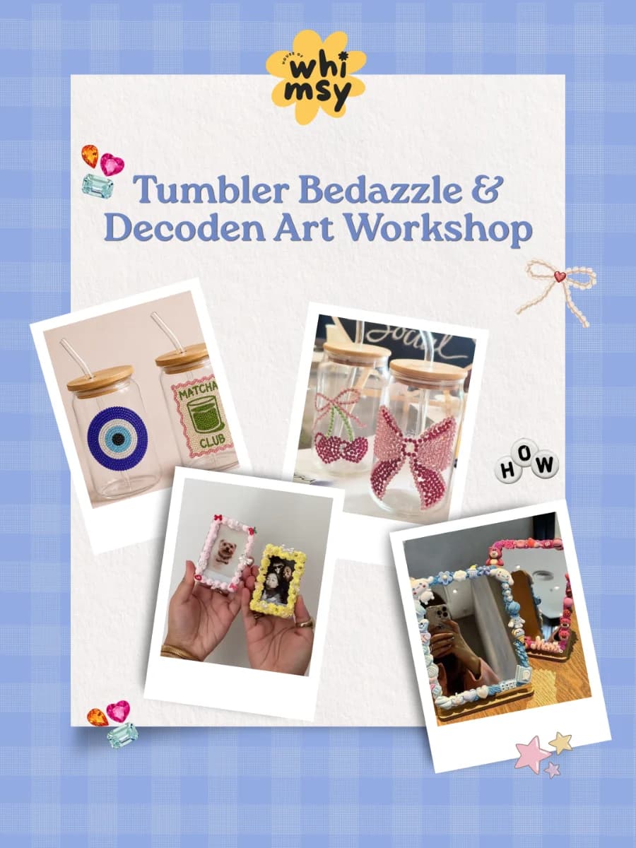 Tumbler Bedazzling and Decoden Art experience poster