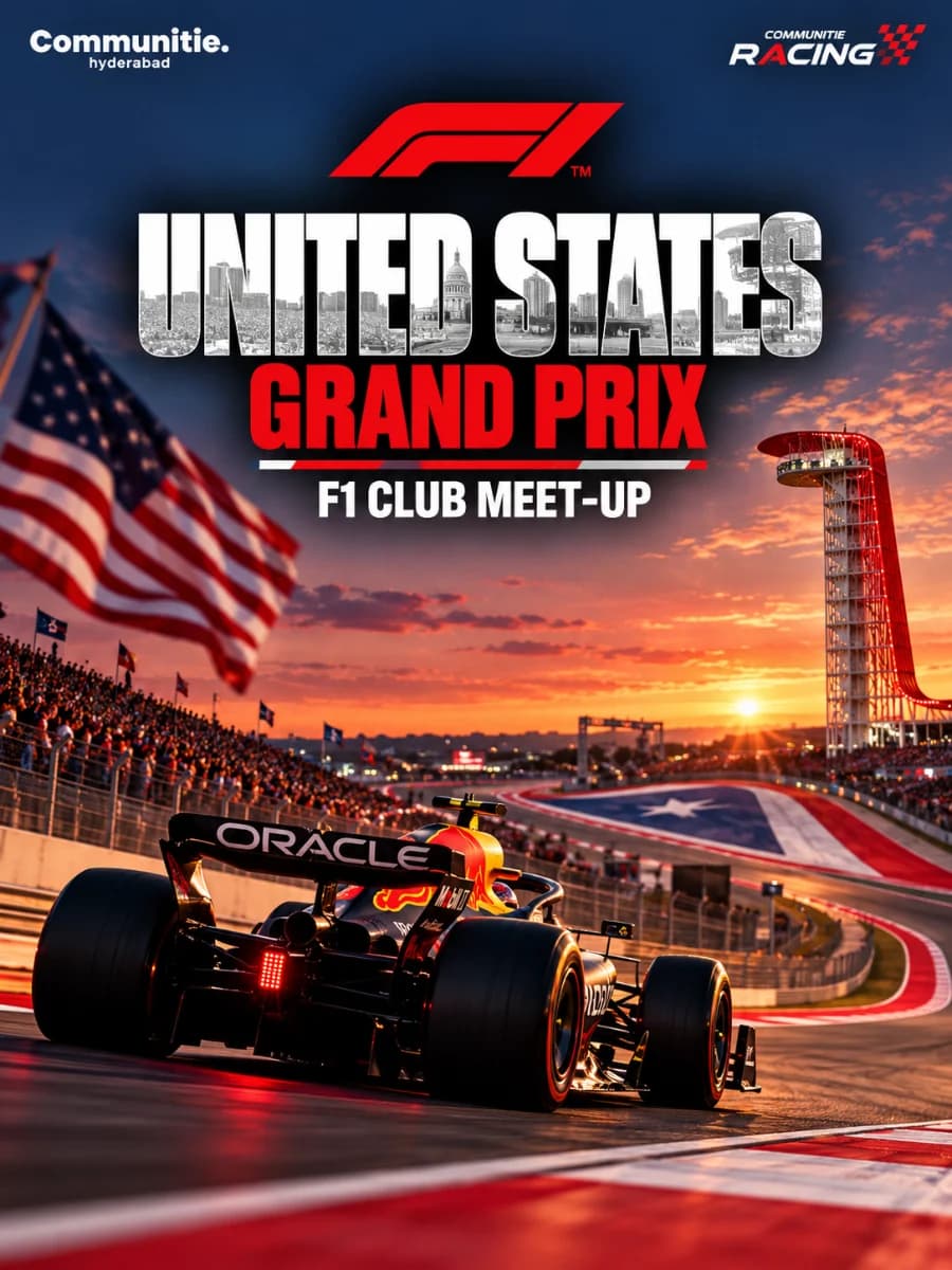 United States Grand Prix - F1 club meet-up experience poster