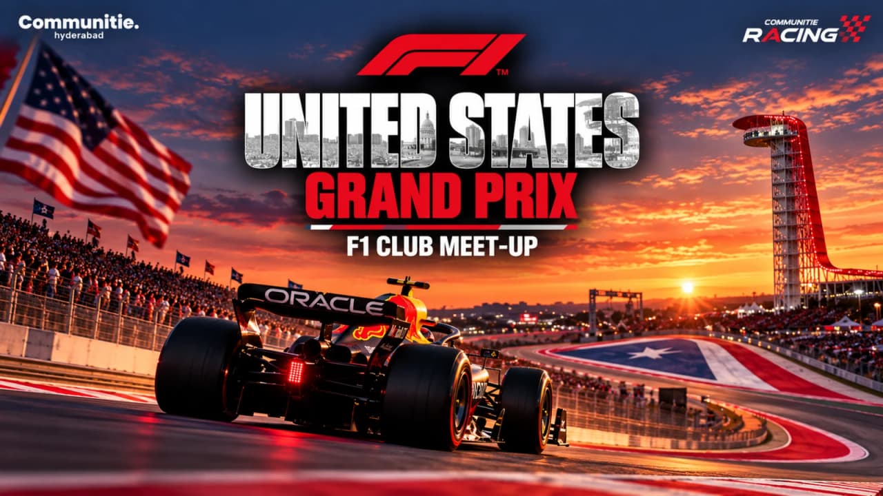 United States Grand Prix - F1 club meet-up experience poster