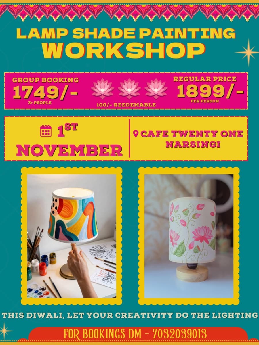 Lamp painting workshop experience poster