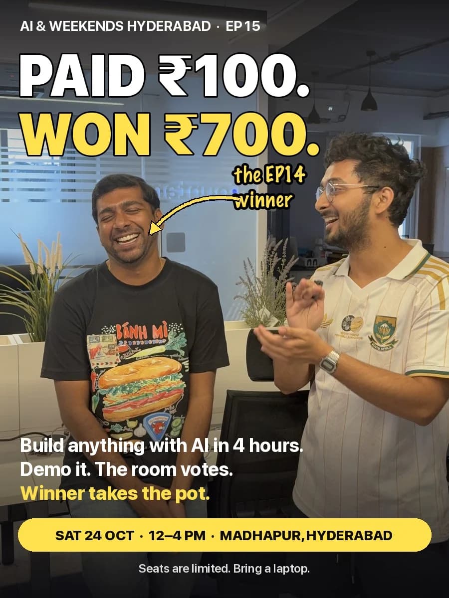 ai & weekends ep 15 - Hyderabad experience poster
