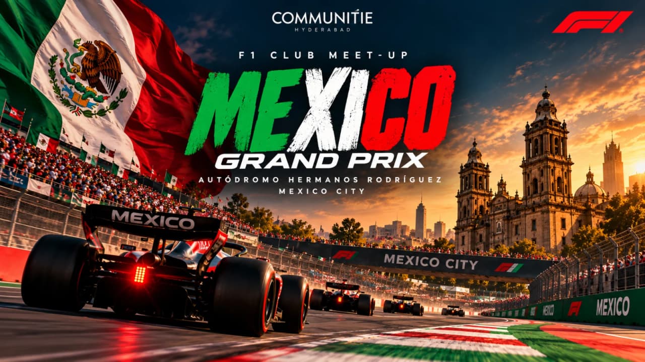 Mexico Grand Prix - F1 club meet-up experience poster