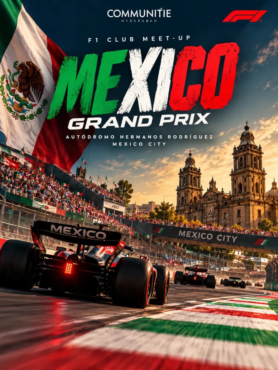 Mexico Grand Prix - F1 club meet-up experience poster