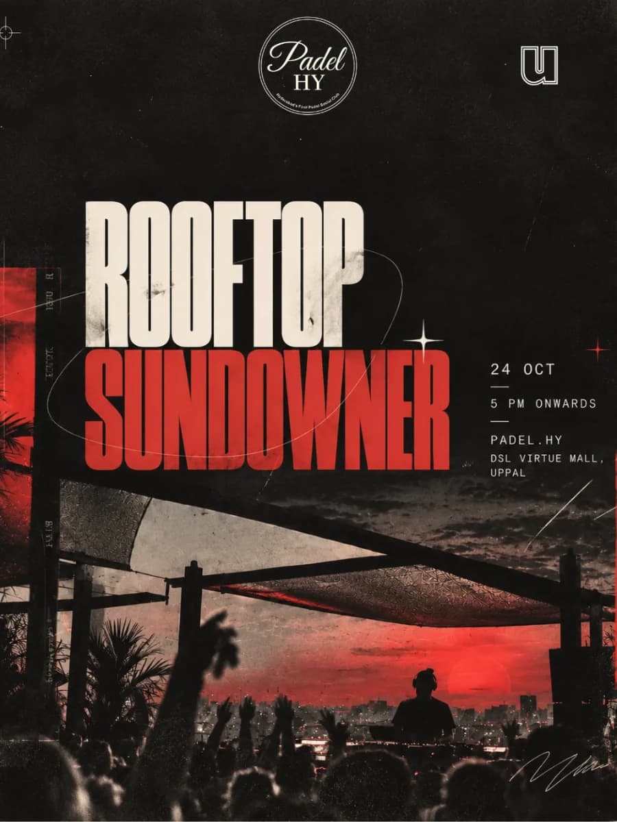 Padelhy Rooftop Sundowner experience poster