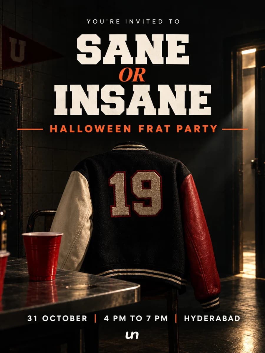 Sane Or Insane - Halloween-Frat-Party experience poster