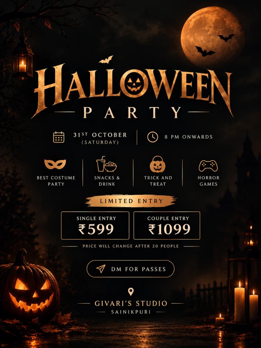 SAINIKPURI'S HALLOWEEN PARTY experience poster