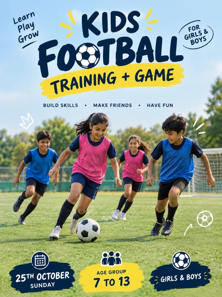 Kids Football Training experience poster